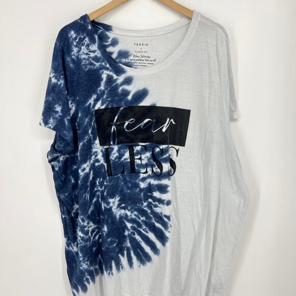 Torrid Triblend Fearless Tie Dye Navy T Shirt Size 5 - Picture 1 of 6